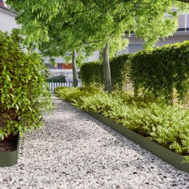 Lawn Edgings 50 pcs Olive Green 15x103 cm Cold-rolled Steel