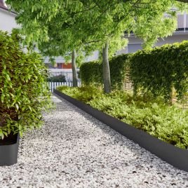 Lawn Edgings 10 pcs Black 20x103 cm Cold-rolled Steel