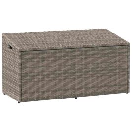 FLUHAL Garden Storage Box 110x50x58 cm Poly Rattan - Grey