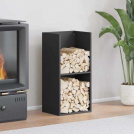 Firewood Rack Black 40x30x80 cm Cold-rolled steel
