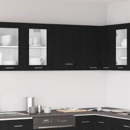 Black Oak Hanging Cabinet 50x31x60 cm, Made from Engineered Wood
