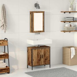 2 Piece Bathroom Furniture Set Old Wood Engineered Wood