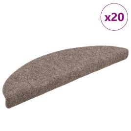 Stair Mats Self-adhesive 20 pcs Beige 56x17x3 cm