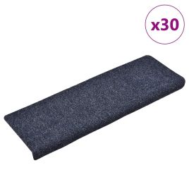 Stair Mats Self-adhesive 30 pcs Blue 65x21x4 cm