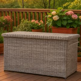 UPTONLEIGH Rattan Garden Storage Box - Brown