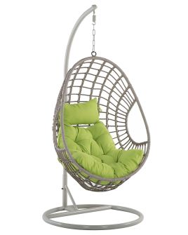 PE Rattan Hanging Chair with Stand Taupe Beige ARPINO