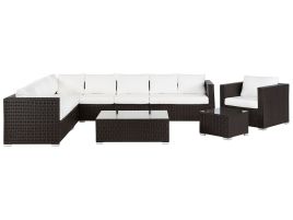 8 Seater PE Rattan Modular Garden Lounge Set Brown XXL