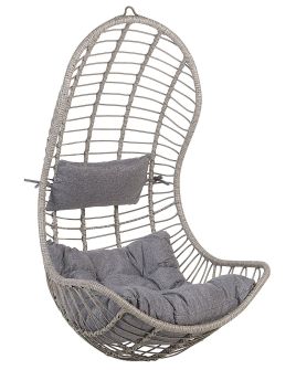 PE Rattan Hanging Chair Grey PINETO