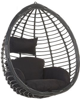 PE Rattan Hanging Chair Black TOLLO