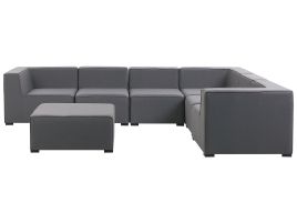 Left Hand 7 Seater Modular Garden Corner Sofa Set Grey AREZZO