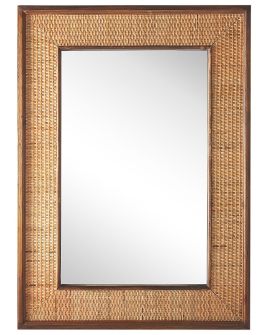 Bamboo Wall Mirror 54x74cm Light Wood