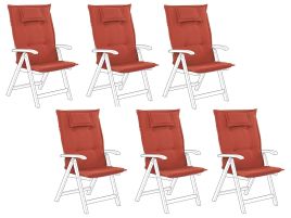 Set of 6 Outdoor Seat/Back Cushions Red TOSCANA/JAVA