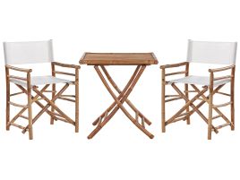 Bamboo Bistro Set Light Wood and Off-White MOLISE