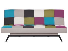 Fabric Sofa Bed Patchwork LEEDS