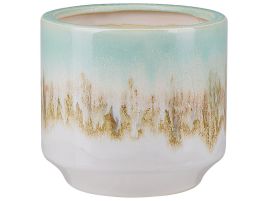Stoneware Flower Vase 15 Multicolour White