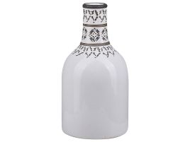 Stoneware Flower Vase 25 White Black