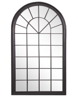 Metal Window Wall Mirror 77x130cm Black