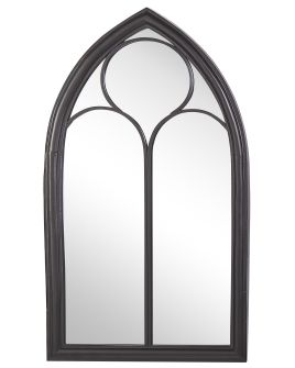 Metal Window Wall Mirror 62x113cm Black