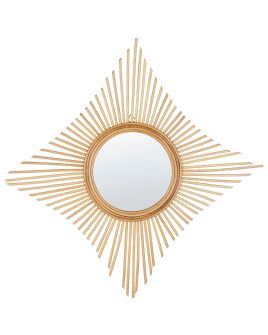 Rattan Wall Mirror 60x60cm Natural