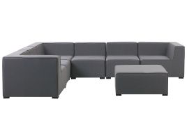 Right Hand 7 Seater Modular Garden Corner Sofa Set Grey AREZZO