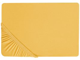 Cotton Fitted Sheet 140 x 200 cm Mustard JANBU