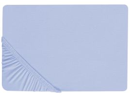 Cotton Fitted Sheet 140 x 200 cm Blue JANBU