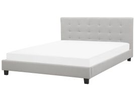 Fabric EU Super King Size Waterbed Light Grey LA ROCHELLE