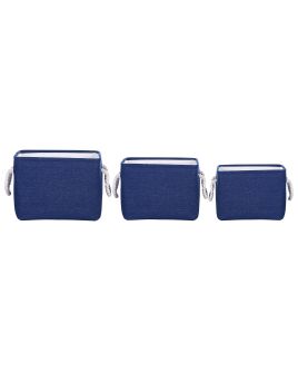 Set of 3 Fabric Baskets Blue