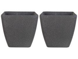 Set of 2 Plant Pots 49 x 49 x 49 cm Grey ZELI