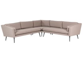 5 Seater Modular Garden Corner Sofa Beige LORETELLO