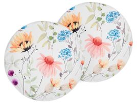 Set of 2 Outdoor Cushions Floral Pattern ⌀ 40 cm Multicolour MONESI