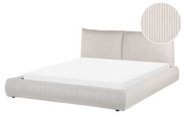 Corduroy EU King Size Waterbed Beige VINAY