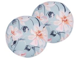 Set of 2 Outdoor Cushions Floral Pattern âŒ€ 40 cm Blue APRICALE