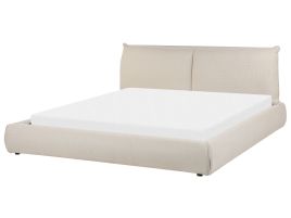 Fabric EU Super King Size Waterbed Beige VINAY