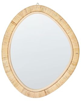 Rattan Wall Mirror 50x60cm Light