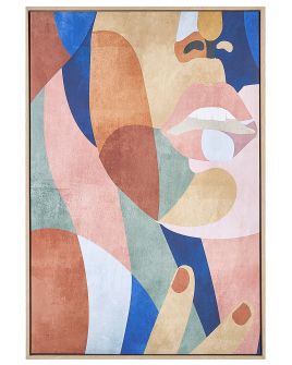 Abstract Framed Canvas Wall Art 63 x 93 cm Multicolour BITETTO