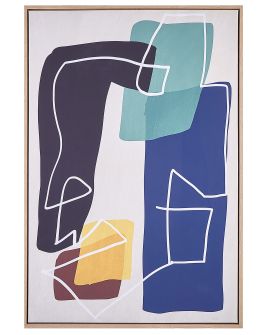 Abstract Framed Canvas Wall Art 63 x 93 cm Multicolour FRISA
