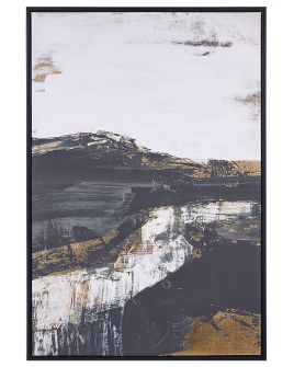 Abstract Framed Canvas Wall Art 63 x 93 cm Black and White STATTE
