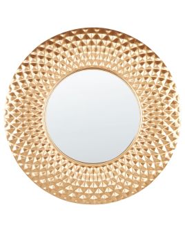 Round Metal Wall Mirror 60cm Gold
