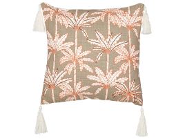 Cotton Cushion Palm Tree Motif 45x45cm Multicolour