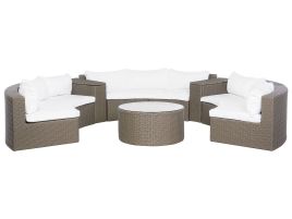 9 Seater PE Rattan Garden Lounge Set Brown SEVERO