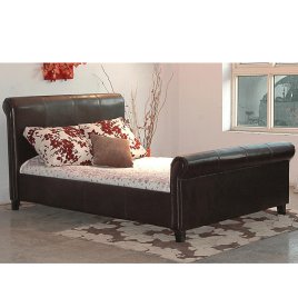 Zinck Classic Leather Effect Bed Frame Timeless Elegance in Brown - King Size
