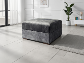 SOLARAE Fabric Footstool - Black