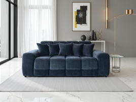 STACIE Fabric 3 Seater Sofa - Black