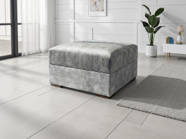 SOLARAE Fabric Footstool - Grey