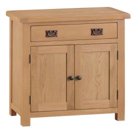 Classic Small 2 Door 1 Drawer Sideboard - Medium Oak Finish