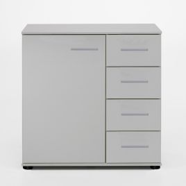 White Chest of Drawers - CROYDON I Medium Chest 4 Drawers