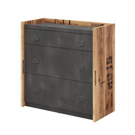 Pine Finish Chest of Drawers - FERNIE Medium Chest  6 Drawers