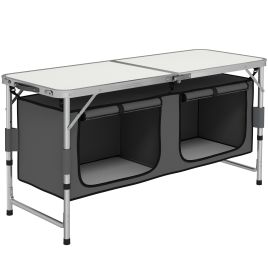 Adjustable Aluminum Picnic Table-Pebbles White