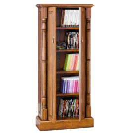 Patricia Double Door DVD and CD Storage Cupboard- Mahogany Finish